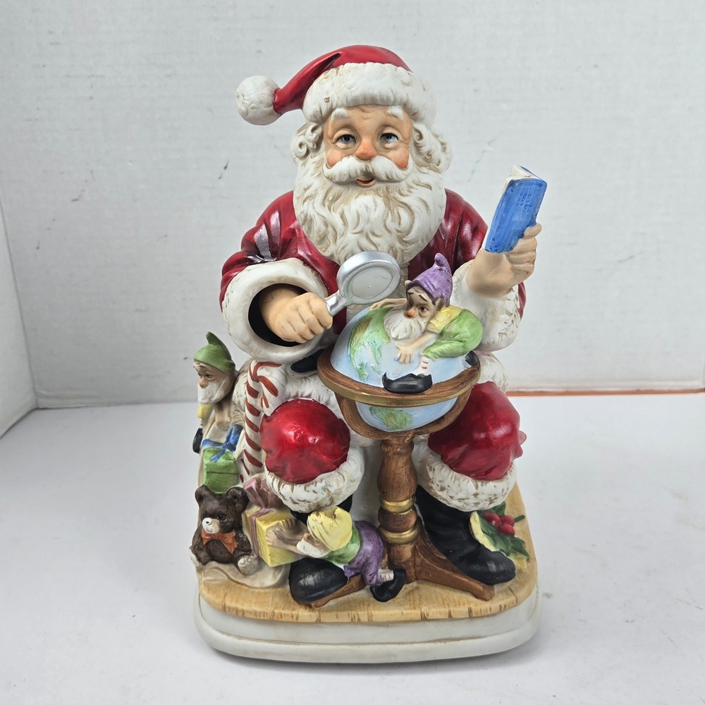 Vtg 90s Melody In Motion Santa Figurine Limited Edition 10" Christmas Decor READ